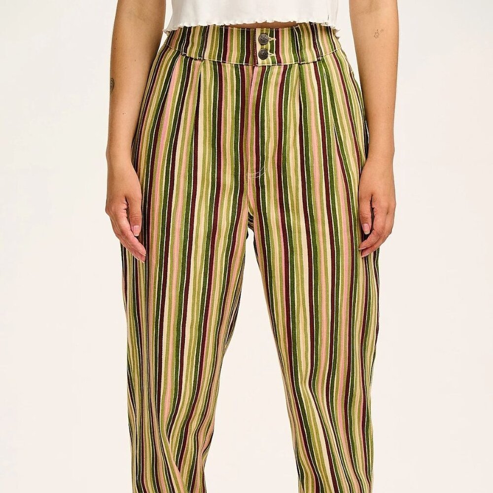 Lucy & Yak Addison Jeans in Elm Stripe Organic Sustainable Fashion